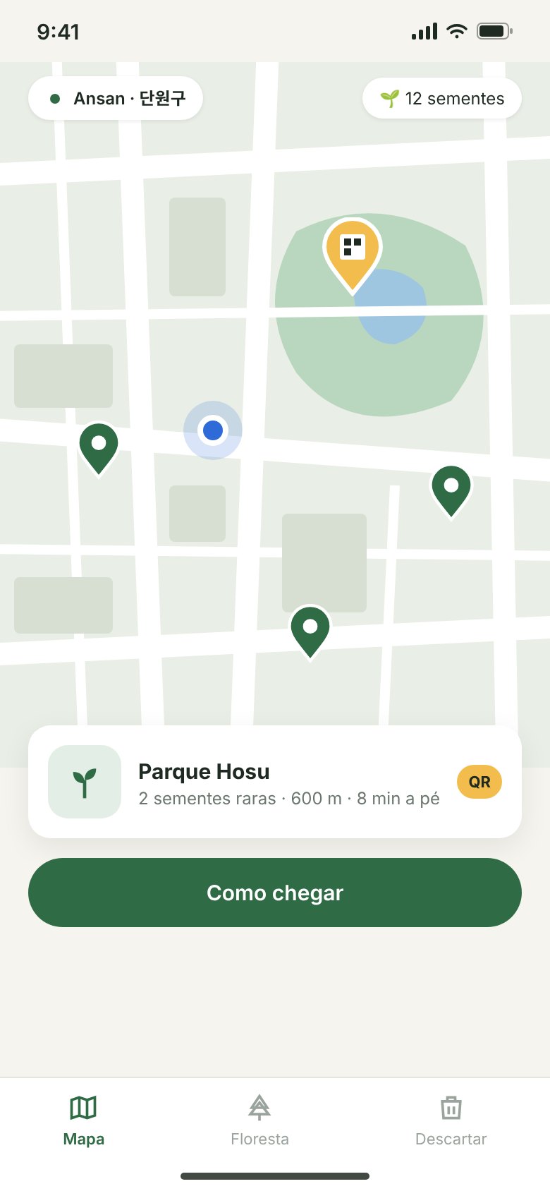 TrashRush map with QR codes in Ansan