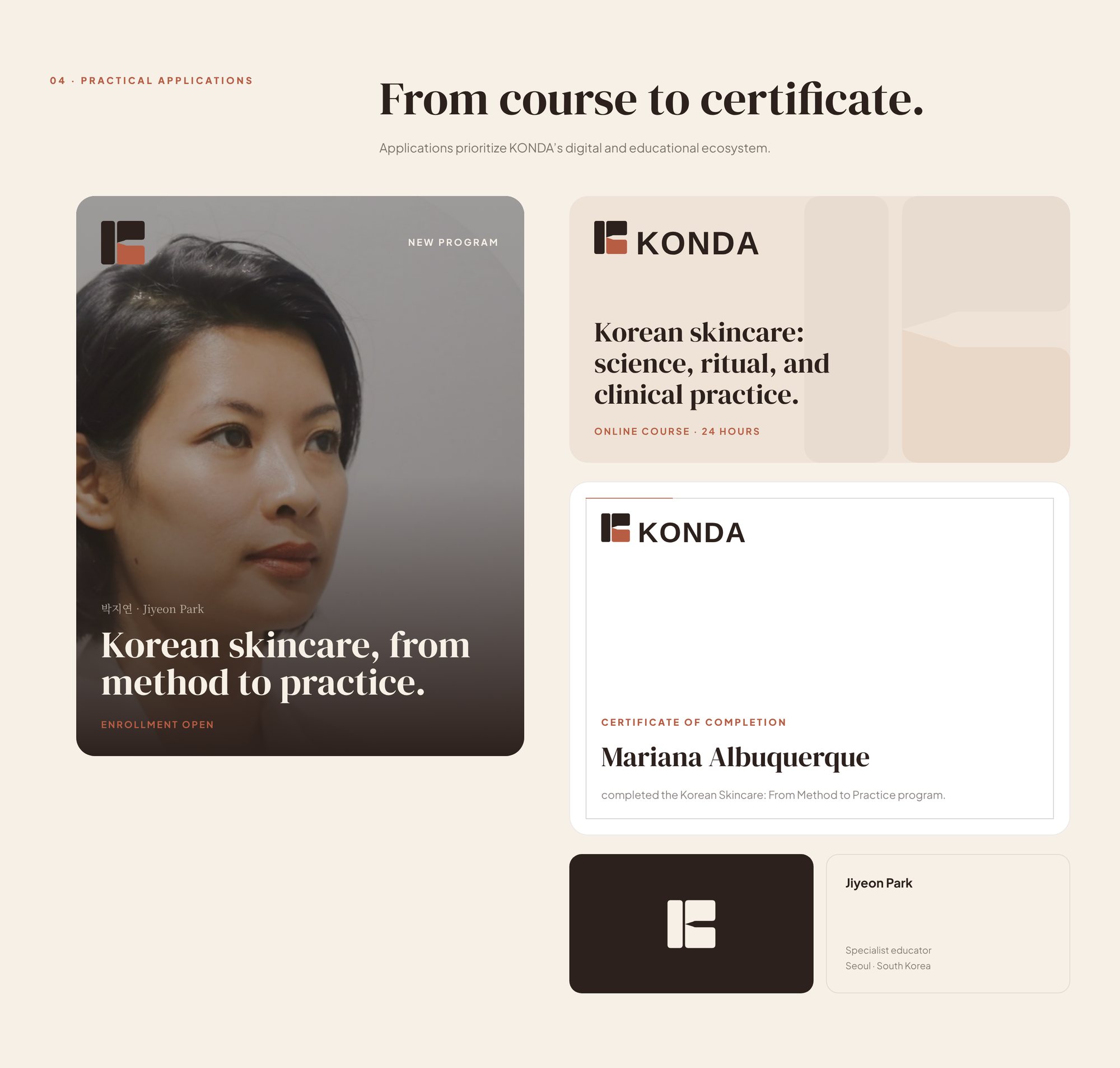 From course to certificate, KONDA mini brand manual